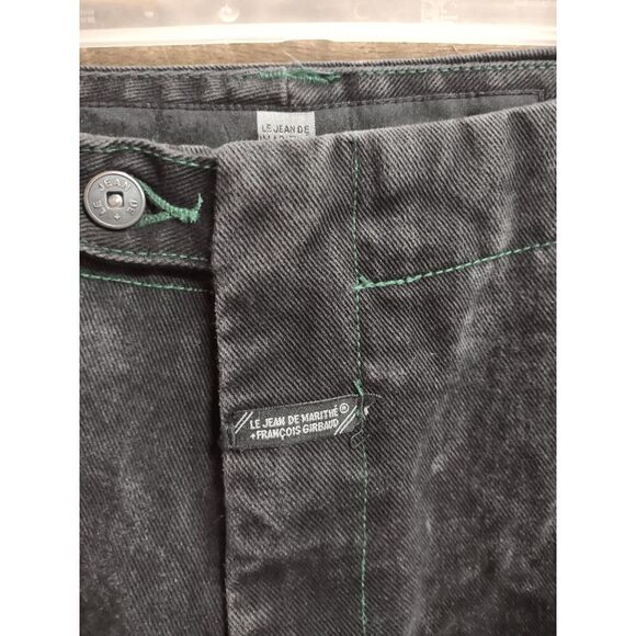 VTG Marithe Francois Girbaud Black Denim Shuttle Tape Pants Jeans 40x34 Wide Leg - Picture 6 of 7